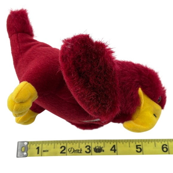 Viterbo University V Hawk Mascot Plush Stuffed Bird Red Yellow VU 6" - Picture 10 of 10
